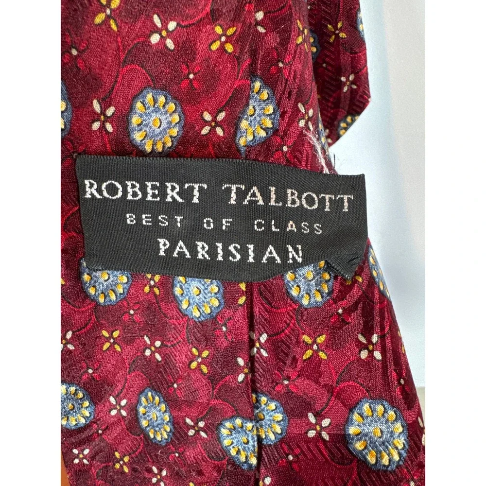Robert Talbott Parisian Silk Neck Tie Burgundy Medallion Pattern Men's‎ Fashion